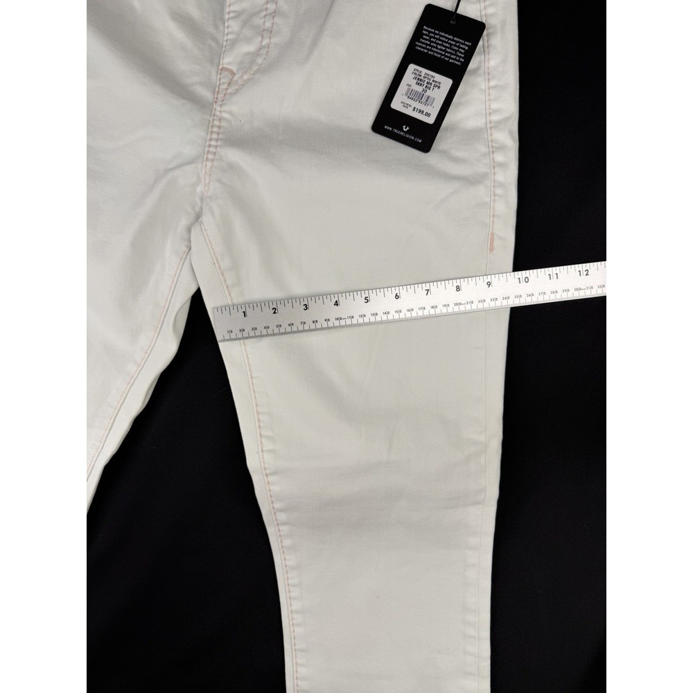True Religion Jennie Curvy Mid Rise Super Skinny Jeans White Pink Stitch 30 - Picture 8 of 12